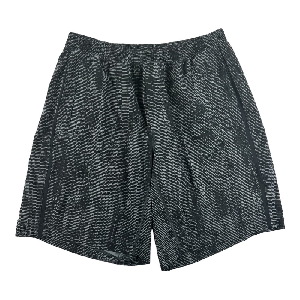 Lululemon Mens Performance Athletic Shorts Gray Black Size L 9 Inch Inseam